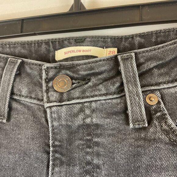 Levi's Superlow Boot Cut Jeans 28 Muted Black - Picture 5 of 11
